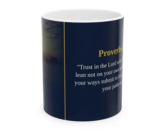 Sprüche 3: 5-6 Christliche Tasse | Vertraue auf den Herrn | Schrift Kaffeebecher | Glaube Geschenk