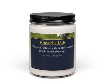 Lustige christliche Kerze | Sprüche 18:6 | Lade mich nicht ein | Humorvolles Glauben Geschenk | Kirche Humor