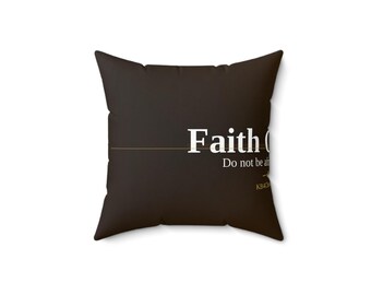 Glaube über Angst. Christliches Dekokissen | Jesaja 41:10 | Glaube Wohnkultur