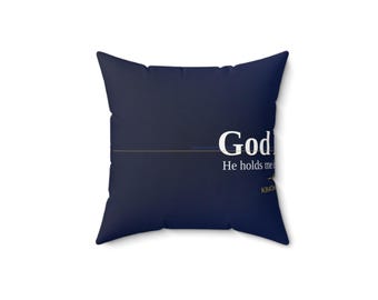 Gott hat mich. Christliches Dekokissen | Jesaja 41:10 | Glaube Wohnkultur