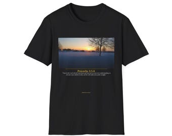 Proverbs 3:5-6 Christian T-Shirt | Trust in the Lord | Black Scripture Tee | Faith Gift