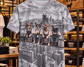 French Bulldog Shirt, Bronx NYC Graphic Tee, Frenchie Dog Lover Gift, All Over Print T Shirt, New York City Dog Shirt, Bulldog Gift