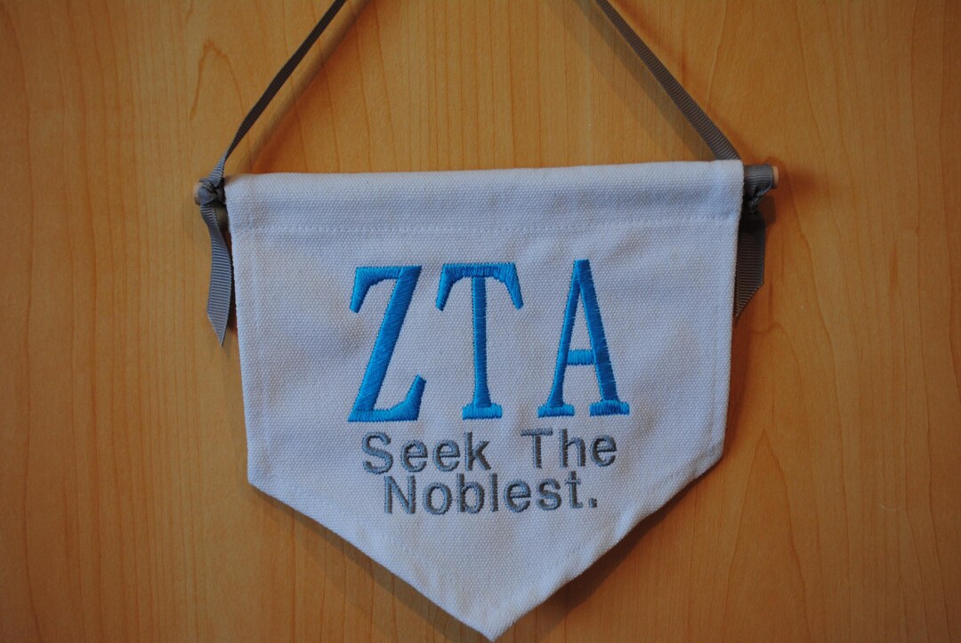 Zeta Tau Alpha - Sorority Wall Hanging. Embroidered, Sorority Gift ...