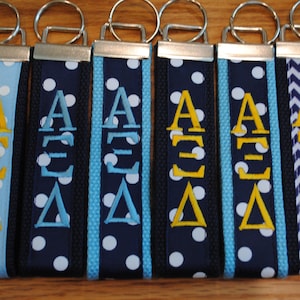 Alpha Xi Delta Keychain - Monogrammed-Choose Design,Sorority, Letter, Personalized Key Fob Wristlet Licensed product.Key Fob, Embroidery