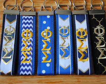 Phi Sigma Sigma Keychain - Monogrammed-Choose Design,Sorority, Letter, Personalized Key Fob Wristlet Licensed product.Key Fob, Embroidery