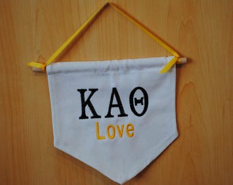 Kappa Alpha Theta Embroidered Wall Hanging - Sorority Gift, 6x7"