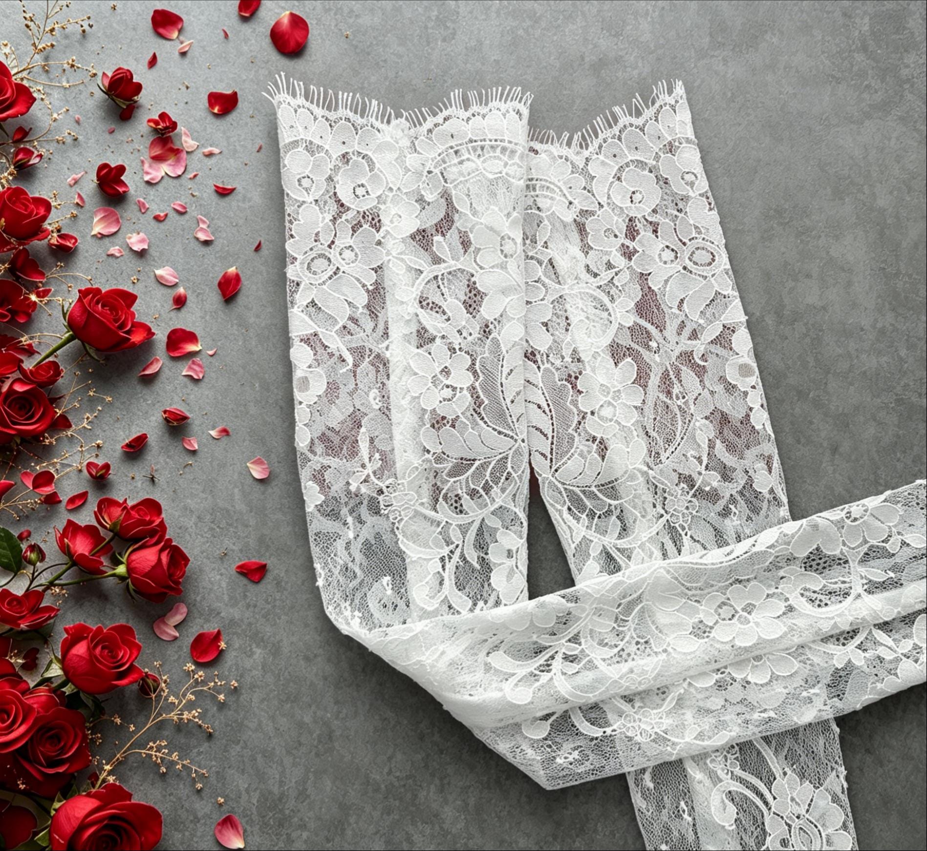 Romantic Floral Lace Arm Sleeves, Detachable White Bridal Wedding Gloves
