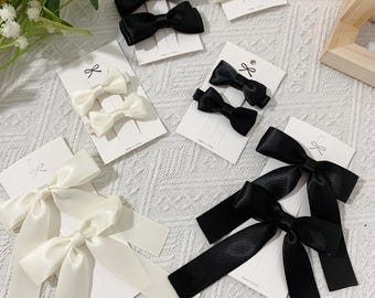 Conjunto de 2 lazos de satén para el cabello, elegantes conjuntos de lazos para el cabello, pinzas para el cabello para adultos, lazos para el cabello para niñas, regalo para niñas