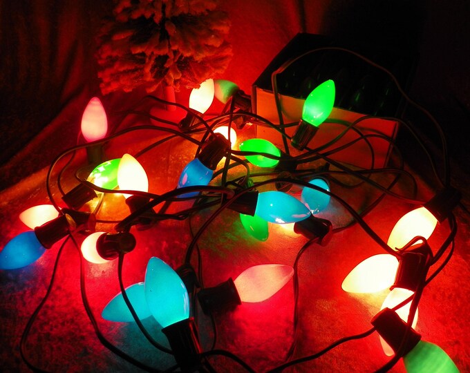 Vintage Weatherproof C9 Christmas Lights W/spare Bulbs Etsy