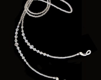 Eyeglass chain, crystal, beaded eyewear chain, glasses chain, sunglasses chain, chain for glasses, eyewear chain, crystal eyeglass chain