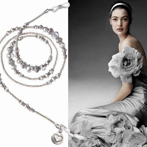 Silver Luxury Glasses Chain Beaded 