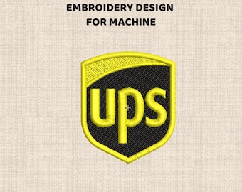 UPS Embroidery Design, Delivery Service Patch Machine Embroidery File, Shipping DST DGT emb File Digital Instant Download