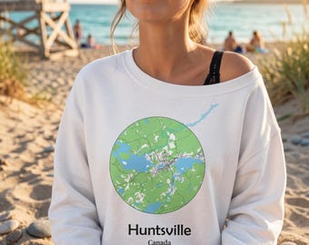 Huntsville Ontario Premium Unisex Sweatshirt | Muskoka Cottage Country Crewneck | Huntsville Town Sweater | Huntsville Muskoka Gift