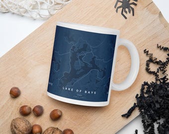 Lake of Bays White Glossy Mug – Minimalist Design