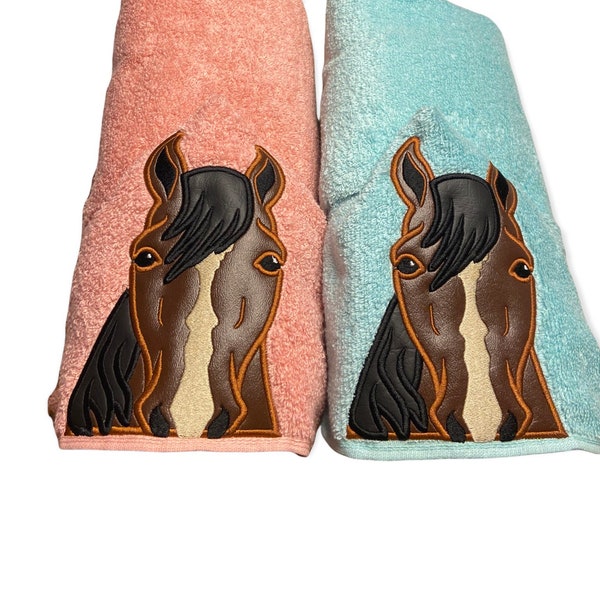 Horse Hooded Towel Etsy