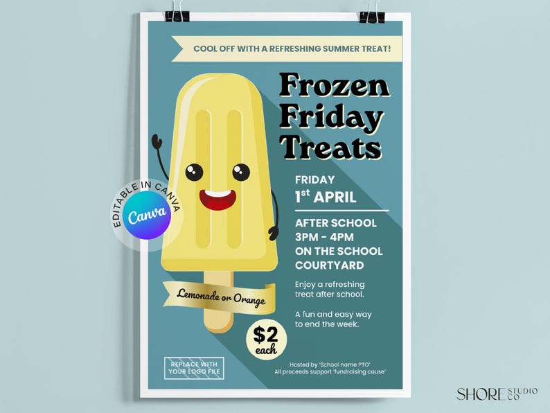 Editable Ice Pop Poster, Editable Event Flyer, Frozen Treats Template ...