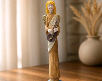 Vintage Style Angel Figurine with Mandolin