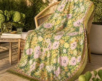 Vintage Morgan Jones Floral Bedspread Full Size