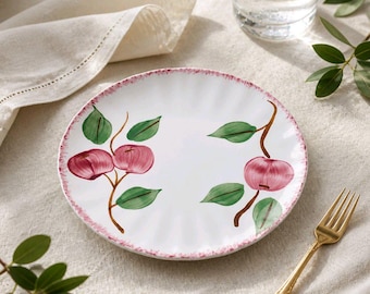 Vintage Hand Painted Apple Dessert Plate
