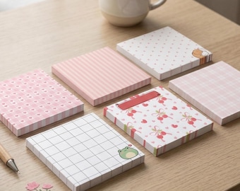 Cute Sticky Notes 50 Sheets, Small Sticky Notes, Office Supplies, Planner Essentials, Post its, Cute Post Its, Aesthetic WFH Essential