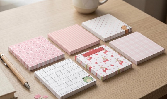 Cute Sticky Notes 50 Sheets, Small Sticky Notes, Office Supplies, Planner Essentials, Post its, Cute Post Its, Aesthetic WFH Essential