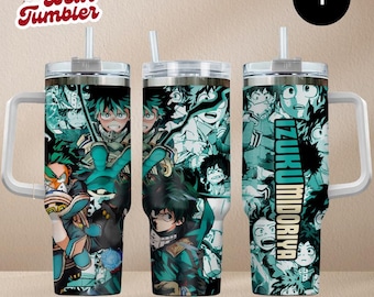 16 Designs Personalized My Hero Academia Anime Inspired 40oz Tumbler, Insulated Cup Gift for Fans