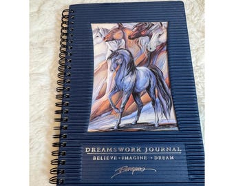 Jody Bergsma Dreamswork Journal Horse Art Spiral Lined Notebook Navy Blue