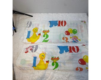 Vintage Sesame Street Muppets Number Print Sheet Set Big Bird Grover Bert READ