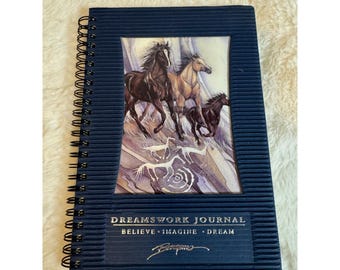 Jody Bergsma Dreamswork Journal Spiral Lined Notebook Horse Art Navy Blue Cover