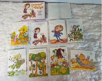 Vintage 1980 Current Inc Uncommon Quips Greeting Cards Set of 8 Kirk Artist