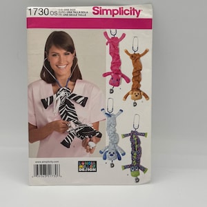 Simplicity 1730 Sewing Pattern Animal Stethoscope Covers Longia Miller Design OS