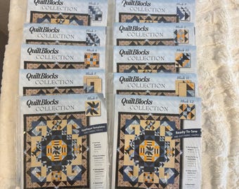 Jo-Ann QuiltBlocks Rhythm & Blues 12 Block Kit Set Quilt Full 78x90 Blocks only