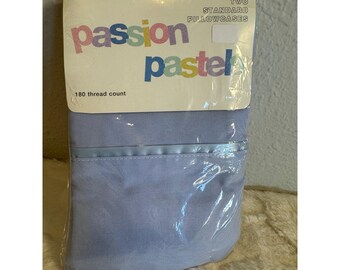 Vintage 1997 Passion Pastels Bluebell Standard Pillowcases Set of 2 New 90s USA