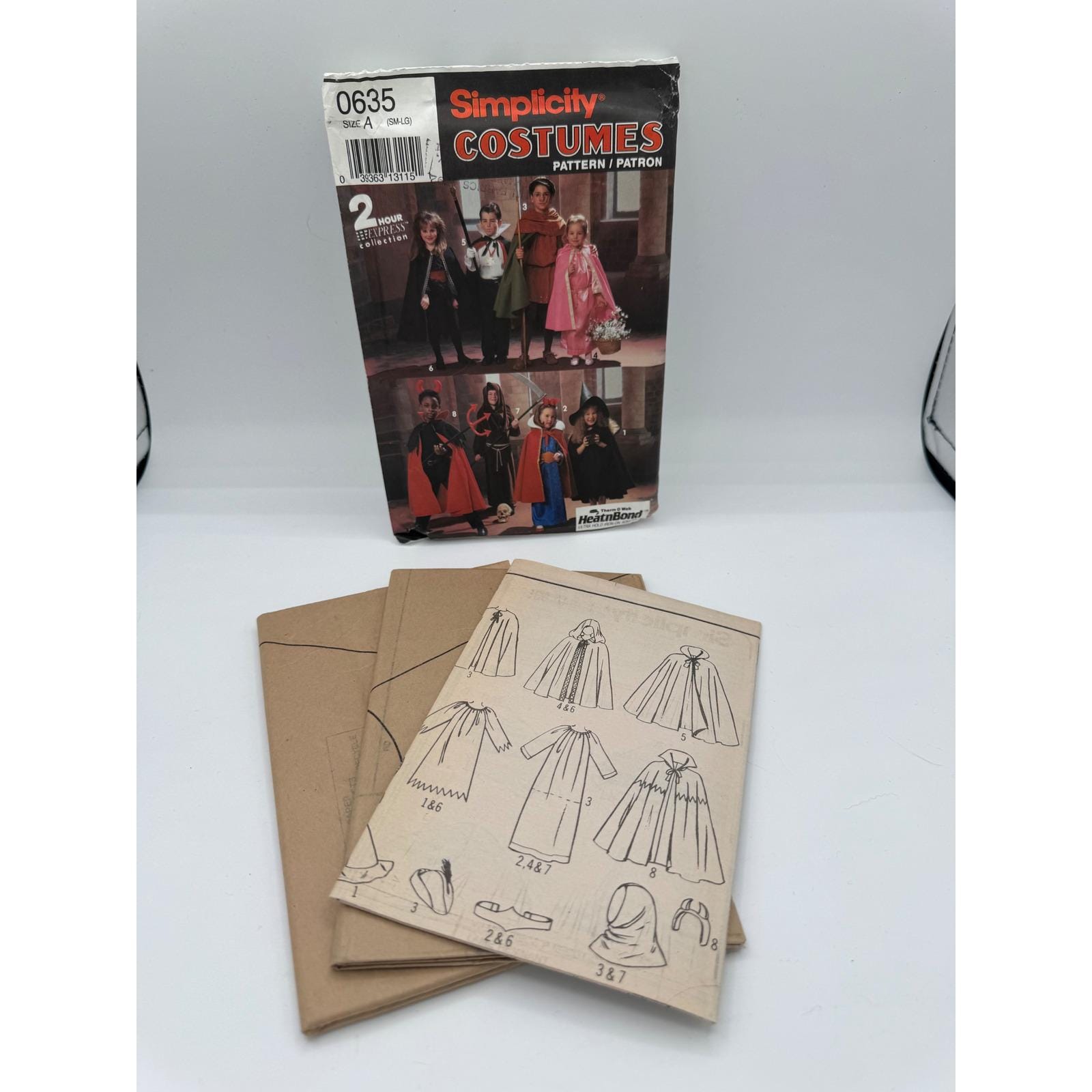 Simplicity 0635 Kids Costume Sewing Pattern Cape Robe Witch Vampire ...