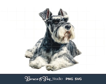 Miniature Schnauzer PNG SVG Graphic: Vintage Style Watercolor Pet Design