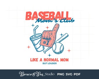 Retro Baseball Mom PNG SVG: Sports Mama Design