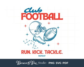 Club Football PNG SVG Digital Download Game Day Sport Design