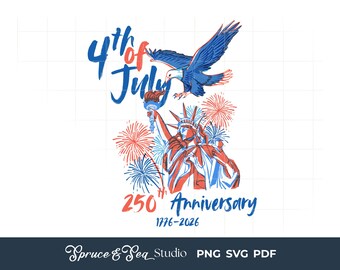 America 250 Anniversary 4th Of July PNG SVG PDF: Summer Vibes Digital Download