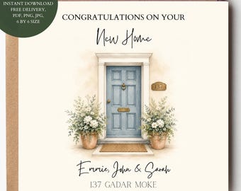 New Home Card, Personalised New Home Card, Congratulations Card, Housewarming Card, New Home Gift, Custom Address Card, Cottage Congrats