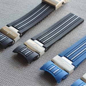 22mm Rubber Strap Band Fits For Ulysse Nardin Maxi Marine with all metal parts