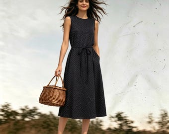 100% Linen Maxi Dress | Flowy Boho Casual Wear, Loose Fit Summer Dress