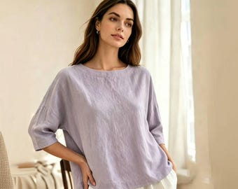 100% Cotton cropped top, Loose cotton tops, Cotton T‑shirt women, Cotton crop top women, Cotton summer top womens, Cotton tops plus size