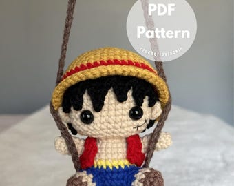 Modello digitale in PDF per appendiabiti a forma di Luffy