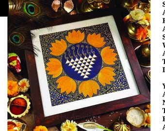 Yantra painting : hand painted SARASWATI YANTRA
