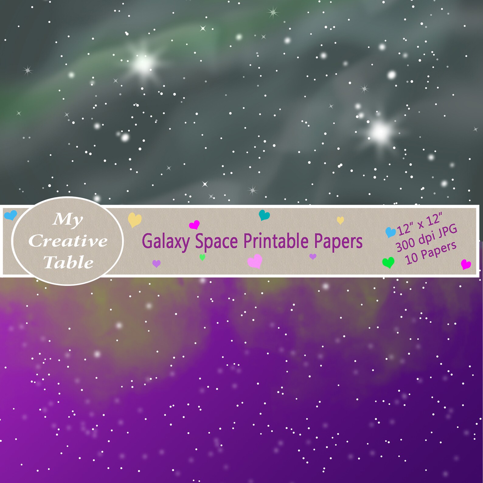 10 Galaxy Digital Paper Space Printable Paper Stars Nebula - Etsy