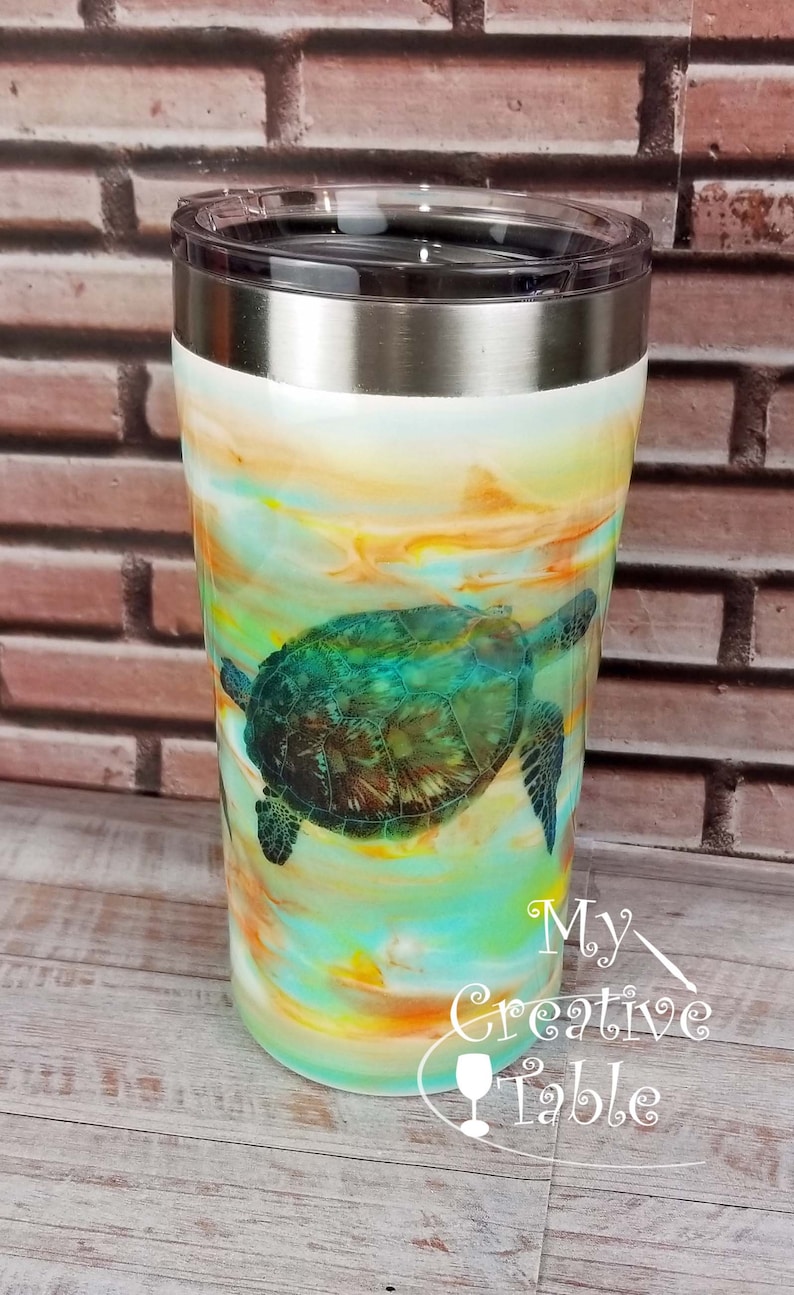 Custom Coffee Tumbler Sea Turtle Gift Sea Turtle Tumbler Etsy