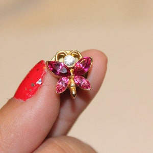 VINTAGE BIRTHDAY OCTOBER Butterfly Brooch,october,vintage october pink brooch,vintage october pink pin,vintage small pink butterfly brooch