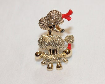 VINTAGE POODLE BROOCH,vintage poodle brooch dog,vintage poodle brooch gold,vintage poodle brooch jewelry,poodle pin,vintage poodle jewelry