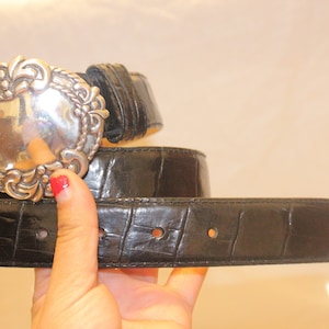 WESTERN LEATHER BELT Buckle,western big buckle belt,circle buckle leather belt,leather belt with silver buckle,leather belt vintage,cowboy