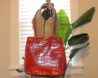 VGT RED LEATHER Purse,red shoulder leather purse,vintage leather purse women,red purse vintage,red leather shoulder bag,leather shoulder bag